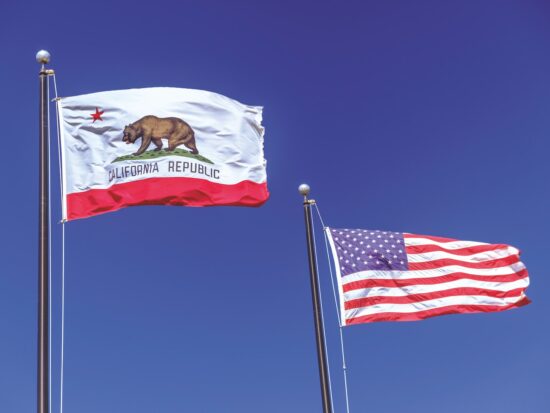 USA & California Flags.
If you like my images, please consider a backlink (in the caption or anywhere applicable) to https://www.drei-kubik.com